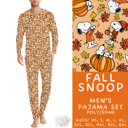 Batch #580 - Fall Family Pajamas 2 - Closes 9/4 - ETA early Nov - Fall Snoop Men's Pajama Set
