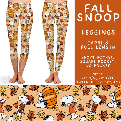 Batch #583 - Magical Character Fall - Closes 9/9 - ETA early Nov - Fall Snoop Full and Capri Length Leggings