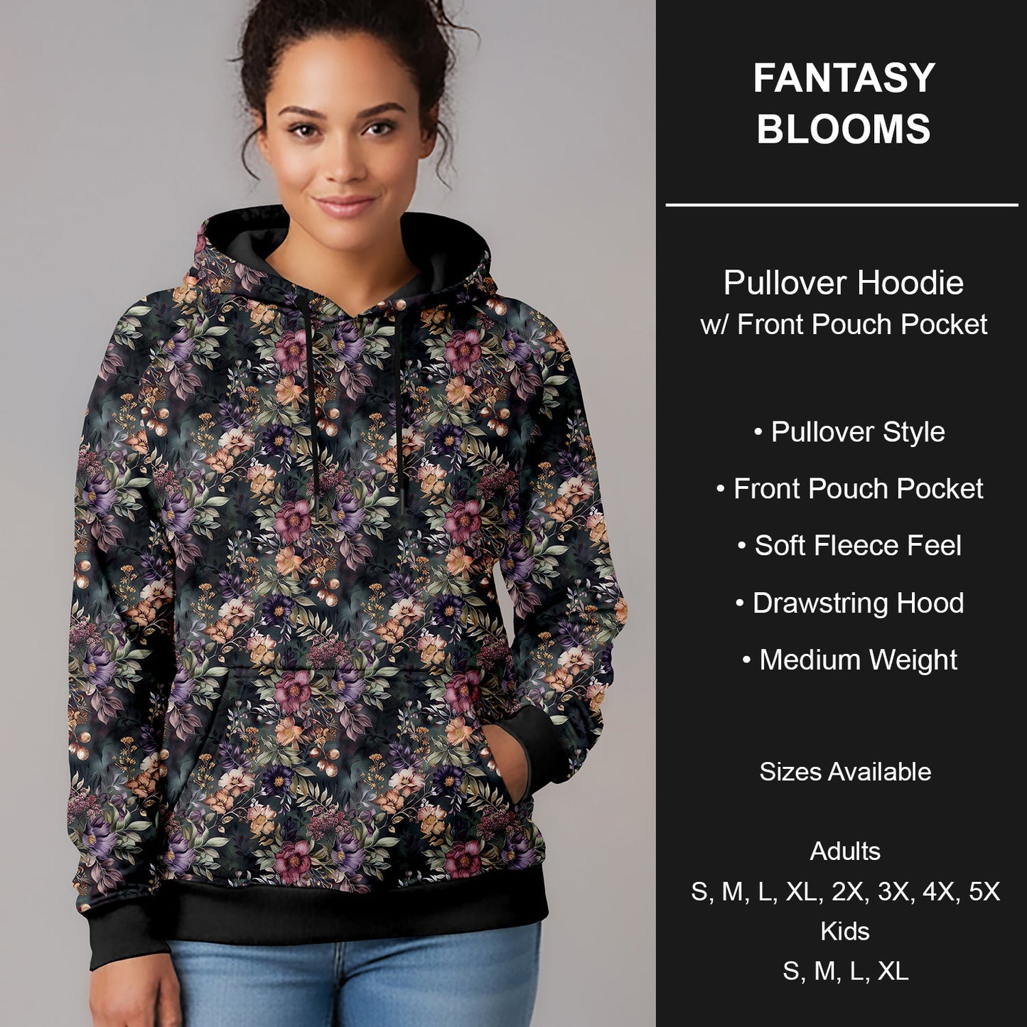 B266 - Preorder Fantasy Blooms Pullover Hoodie (Closes 12/17. ETA late Feb.)