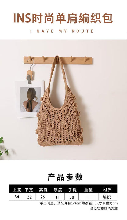 Rose Garden Crochet Shoulder Bag