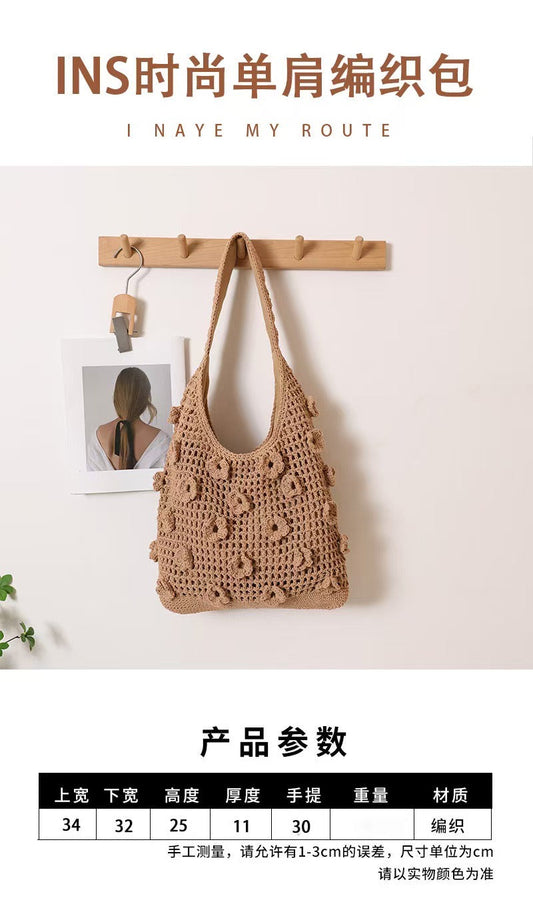 Rose Garden Crochet Shoulder Bag