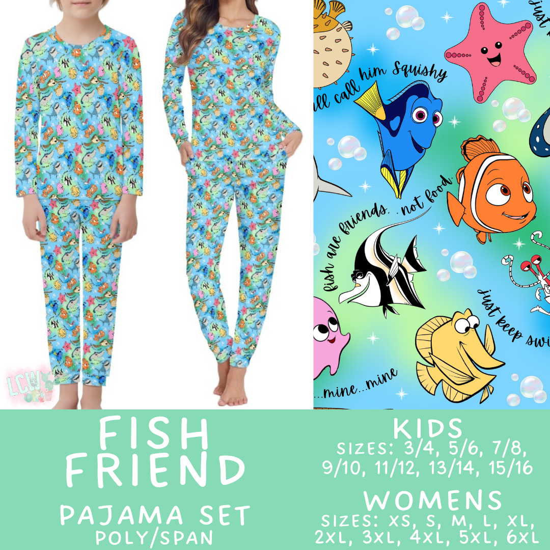Batch #590 - Magical Family Pajamas - Closes 9/18 - ETA mid Nov - Fish Friend Women's & Kid's Pajama Set