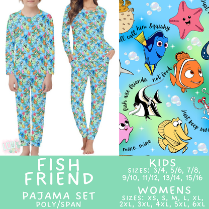 Batch #590 - Magical Family Pajamas - Closes 9/18 - ETA mid Nov - Fish Friend Women's & Kid's Pajama Set