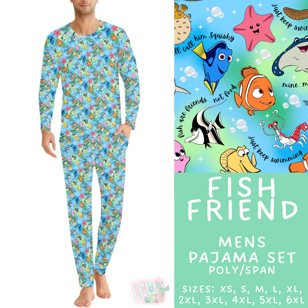 Batch #590 - Magical Family Pajamas - Closes 9/18 - ETA mid Nov - Fish Friend Men's Pajama Set