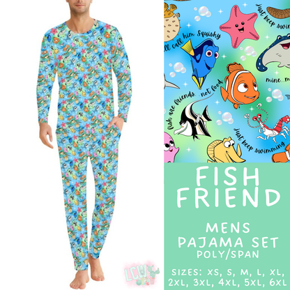 Batch #590 - Magical Family Pajamas - Closes 9/18 - ETA mid Nov - Fish Friend Men's Pajama Set