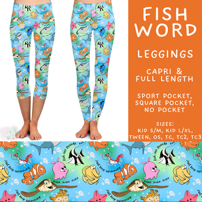 Batch #608 - Magic in Words - Closes 11/4 - ETA early Jan - Fish Word Full and Capri Length Leggings
