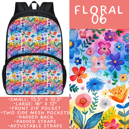 Batch #545 - Back to School 3 - Closes 6/19 - ETA early/mid August - Floral 06 Backpacks