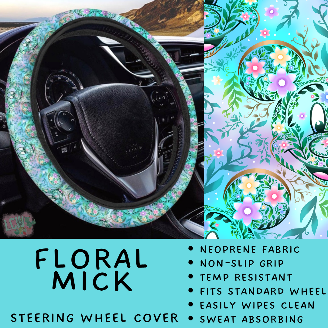 Batch #554 - Car Accessories 3 - Closes 7/10 - ETA early/mid Sept - Floral Mick Steering Wheel Cover
