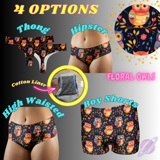 FLORAL OWLS- UNDERWEAR 3 PREORDER CLOSING 3/27