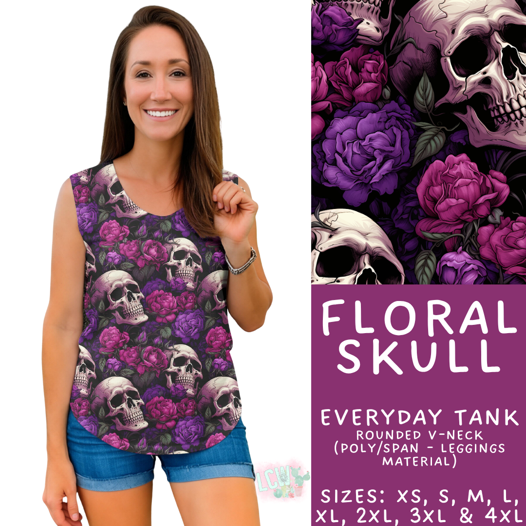 Batch #547 - Set in Style Collection - Closes 6/24 - ETA late August - Floral Skull Everyday Tank
