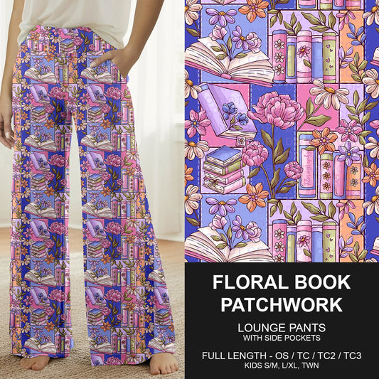 B265 - Preorder Floral Book Patchwork Lounge Pants (Closes 12/14. ETA mid Feb.)