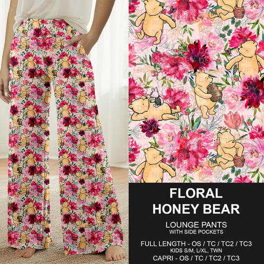 B282 - Preorder Floral Honey Bear Lounge Pants (Closes 3/29. ETA: early June)