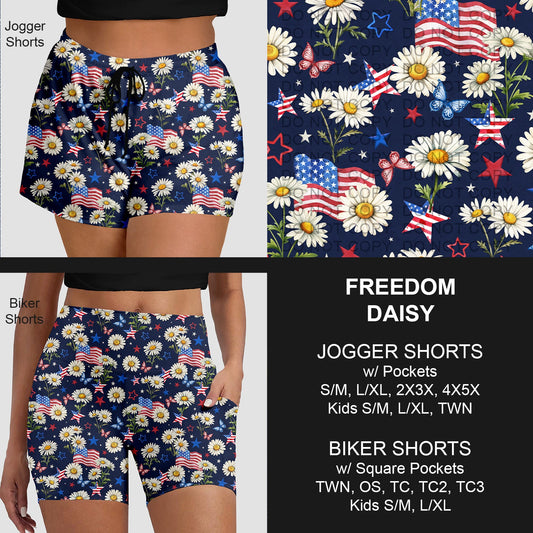 B284 - Preorder Freedom Daisy Jogger/Biker Shorts (Closes 4/12. ETA: early June)