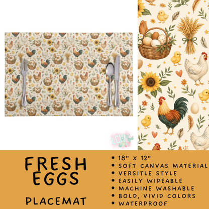 Batch #602 - Table Runners & Placemats - Closes 10/23 - ETA mid Dec - Fresh Eggs Placemat