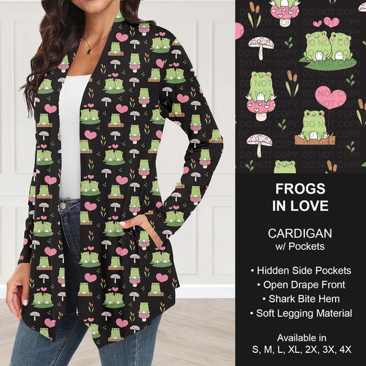 B263 - Preorder Frogs in Love Cardigan w/ Pockets (Closes 11/30. ETA: late Jan.)