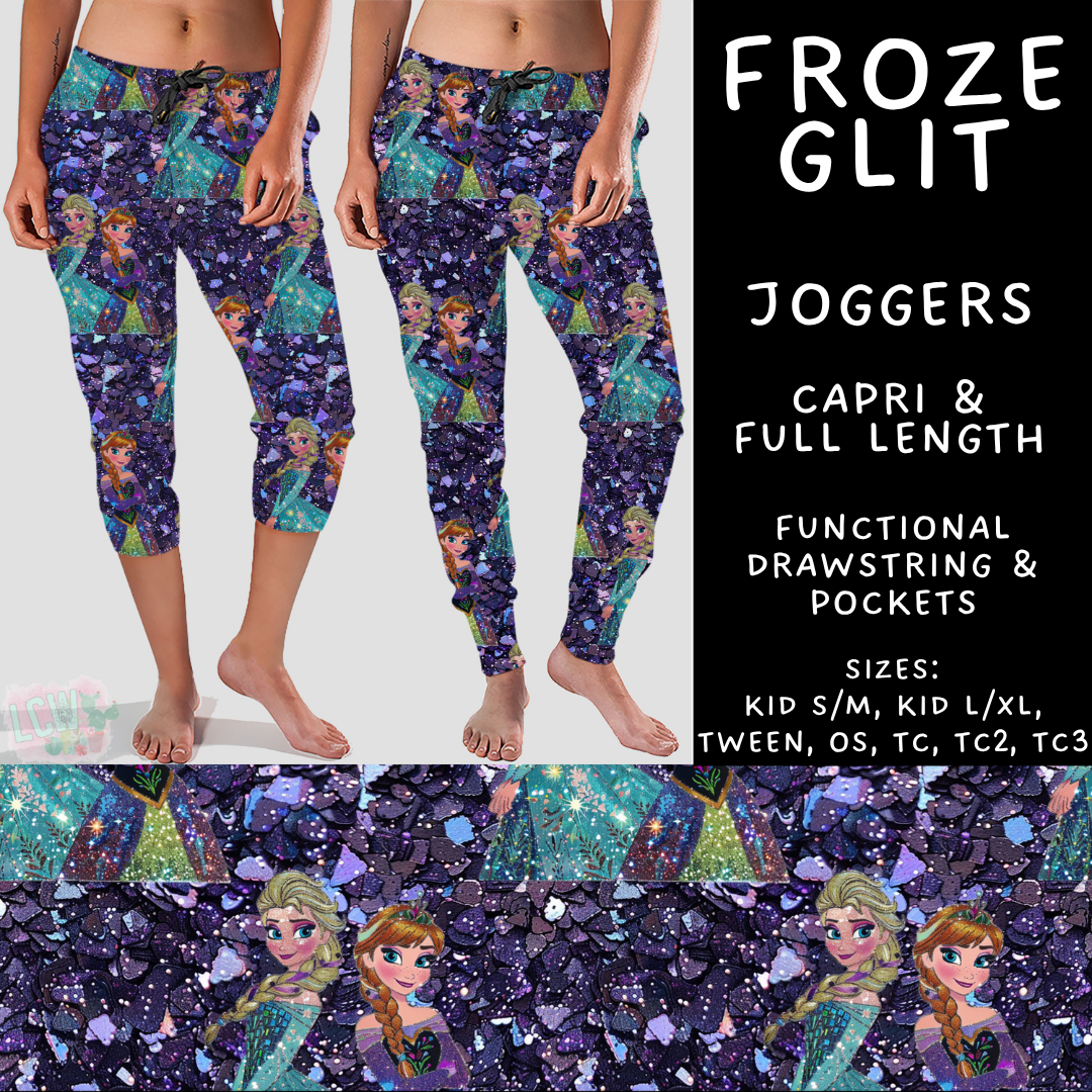 Batch #557 - Princess Glitter - Closes 7/17 - ETA mid Sept - Froze Glit Full and Capri Length Joggers