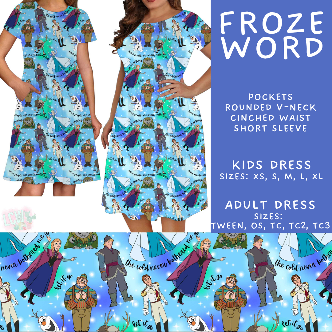 Batch #608 - Magic in Words - Closes 11/4 - ETA early Jan - Froze Word Adult & Kids Dresses