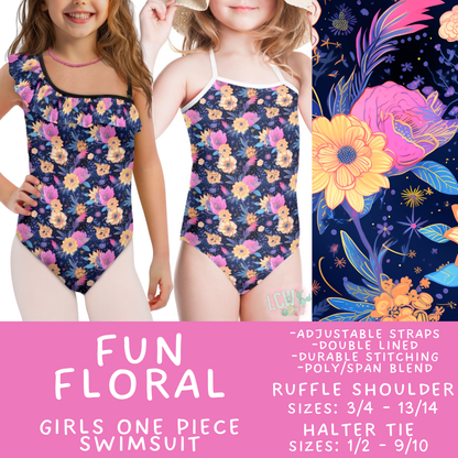 Batch #543 - Pool Party 2 - Closes 6/15 - ETA early/mid August - Fun Floral Girl's Swimsuit