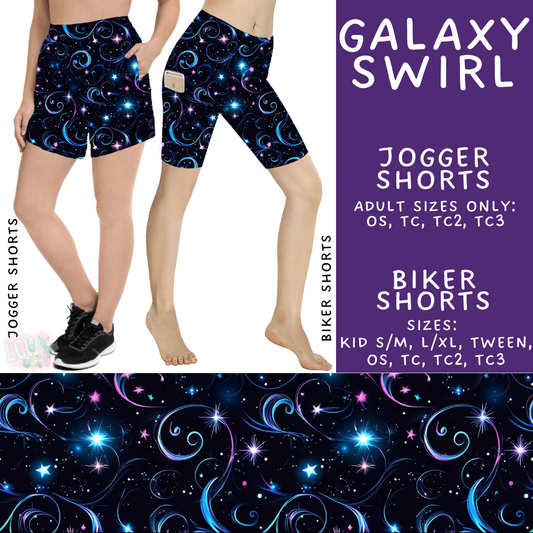 Batch #550 - Fun Run 24 - Closes 7/1 - ETA early Sept - Galaxy Swirl Biker & Jogger Shorts