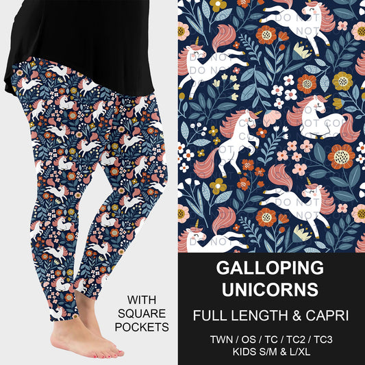 B291 - Preorder Galloping Unicorn Leggings w/ Pockets (Closes 5/17. ETA: late July)