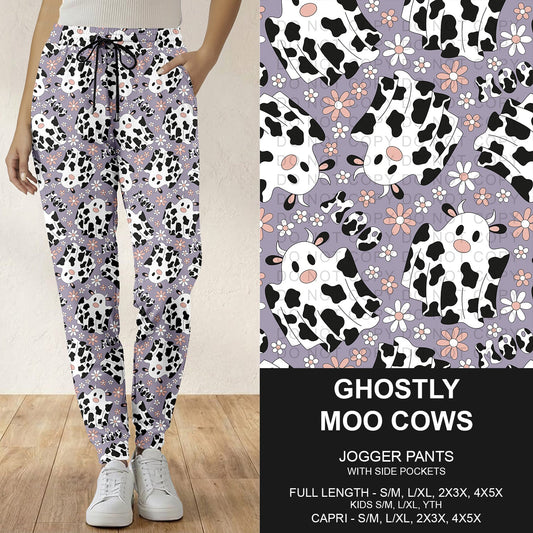 B307 - Preorder Ghostly Moo Cows Joggers (Closes 8/02. ETA: early Oct.)