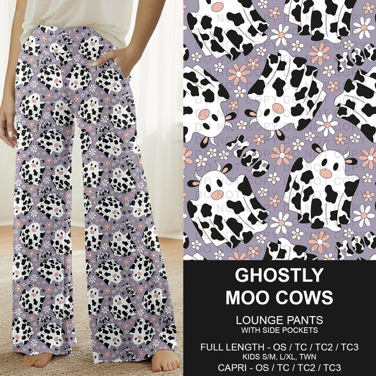 B307 - Preorder Ghostly Moo Cows Lounge Pants (Closes 8/02. ETA: early Oct.)