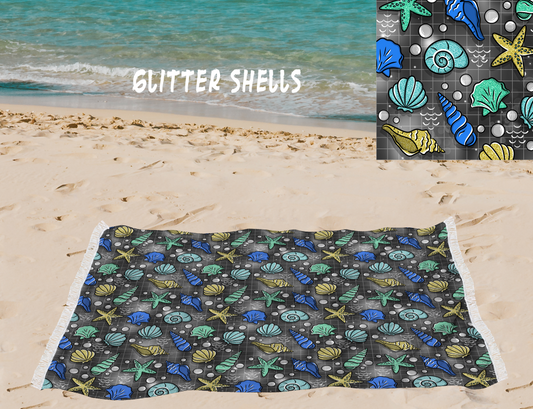Glitter Shells-OVERSIZED BEACH TOWEL 6-PREORDER CLOSING 3/20