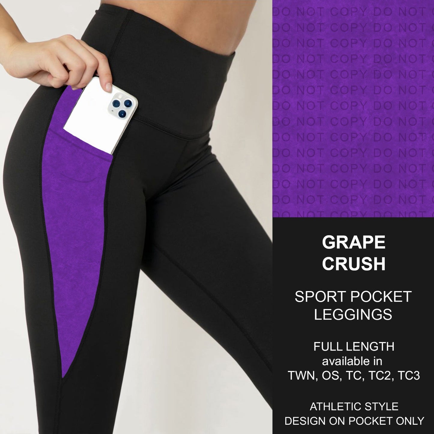 B280 - Preorder Grape Crush Sport Pocket Leggings (Closes 3/22. ETA: late May)