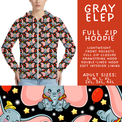 Batch #572 - Magical Faves 23 - Closes 8/19 - ETA mid October - Grey Elep Full Zip Hoodie
