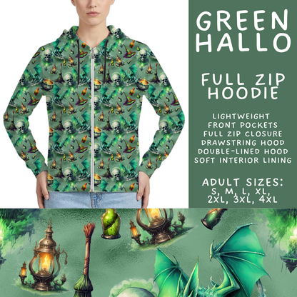 Batch #566 - Halloween 5 - Closes 8/7 - ETA early October - Green Hallo Full Zip Hoodie