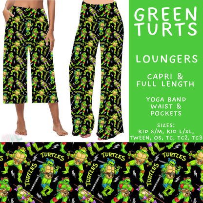 Batch #586 - Cool Characters 18 - Closes 9/16 - ETA mid Nov - Green Turts Capri and Full Length Loungers