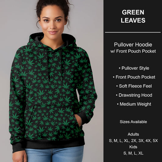 B266 - Preorder Green Leaves Pullover Hoodie (Closes 12/17. ETA late Feb.)