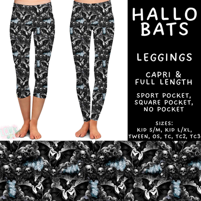 Batch #560 - Halloween 4 - Closes 7/26 - ETA late Sept - Hallo Bats Full and Capri Length Leggings