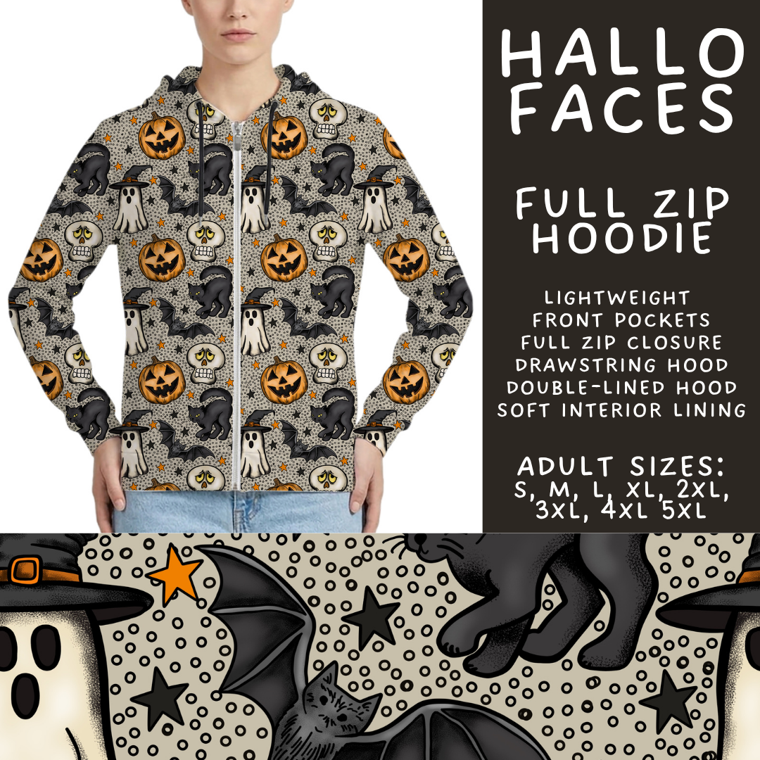 Batch #556 - Halloween 3 - Closes 7/15 - ETA mid Sept - Hallo Faces Full Zip Hoodie