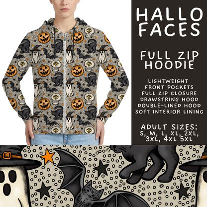 Batch #556 - Halloween 3 - Closes 7/15 - ETA mid Sept - Hallo Faces Full Zip Hoodie