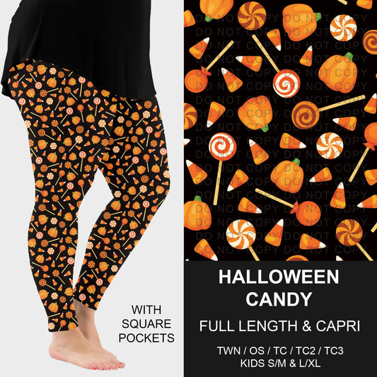 B307 - Preorder Halloween Candy Leggings w/ Pockets (Closes 8/02. ETA: early Oct.)