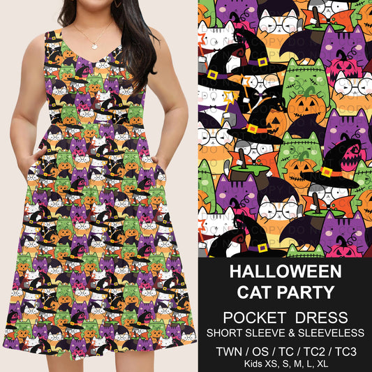 B302 - Preorder Halloween Cat Party Pocket Dress (Closes 7/24. ETA: early Oct)