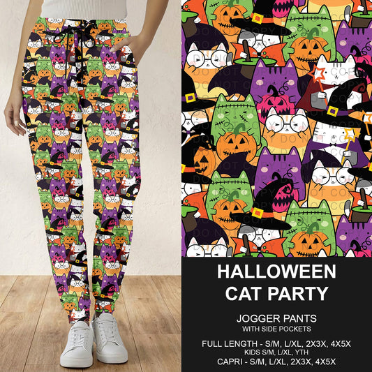 B307 - Preorder Halloween Cat Party Joggers (Closes 8/02. ETA: early Oct.)