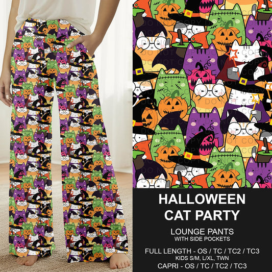 B307 - Preorder Halloween Cat Party Lounge Pants (Closes 8/02. ETA: early Oct.)