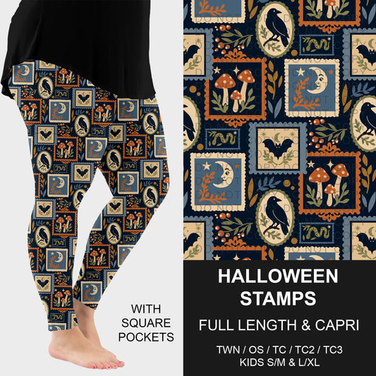 B307 - Preorder Halloween Stamps Leggings w/ Pockets (Closes 8/02. ETA: early Oct.)