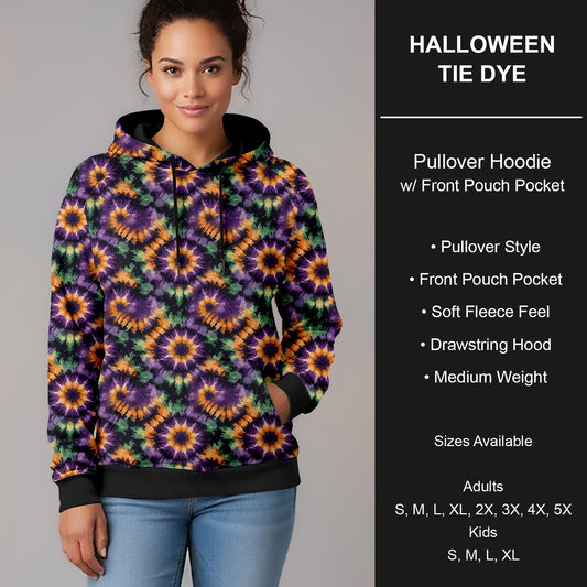 B295 - Preorder Halloween Tie Dye Pullover Hoodie (Closes 6/14. ETA late Aug.)