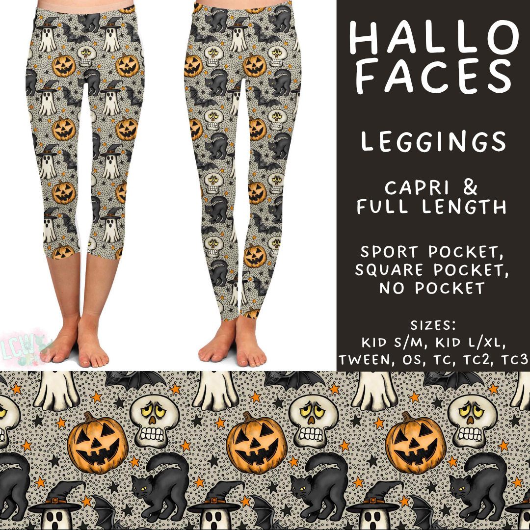 Batch #556 - Halloween 3 - Closes 7/15 - ETA mid Sept - Hallo Faces Full and Capri Length Leggings