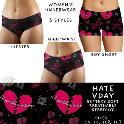 Batch #612 - Valentine's Matching Underwear - Closes 11/11 - ETA mid Jan - Hate Vday Women's Underwear