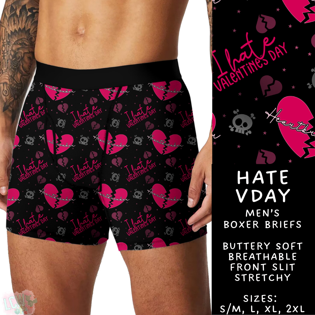 Batch #612 - Valentine's Matching Underwear - Closes 11/11 - ETA mid Jan - Hate Vday Men's Boxer Briefs