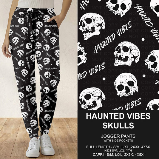 B307 - Preorder Haunted Vibes Skulls Joggers (Closes 8/02. ETA: early Oct.)