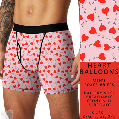 Batch #612 - Valentine's Matching Underwear - Closes 11/11 - ETA mid Jan - Heart Balloons Men's Boxer Briefs