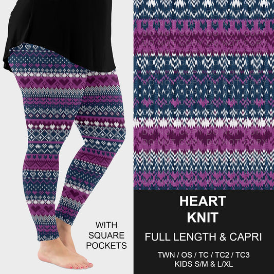 B263 - Preorder Heart Knit Leggings w/ Pockets (Closes 11/30. ETA: late Jan.)