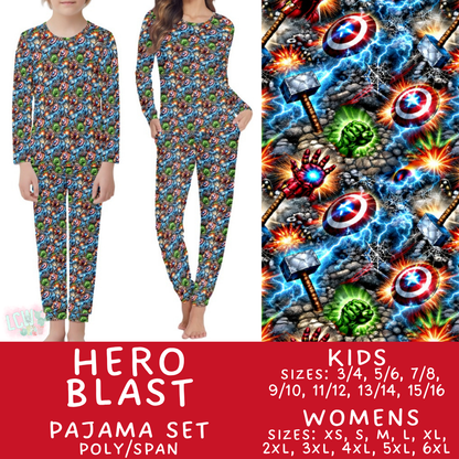 Batch #590 - Magical Family Pajamas - Closes 9/18 - ETA mid Nov - Hero Blast Women's & Kid's Pajama Set