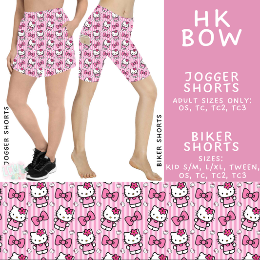 Batch #531 - Cool Characters 15 - Closes 5/18 - ETA late July - HK Bow Biker & Jogger Shorts
