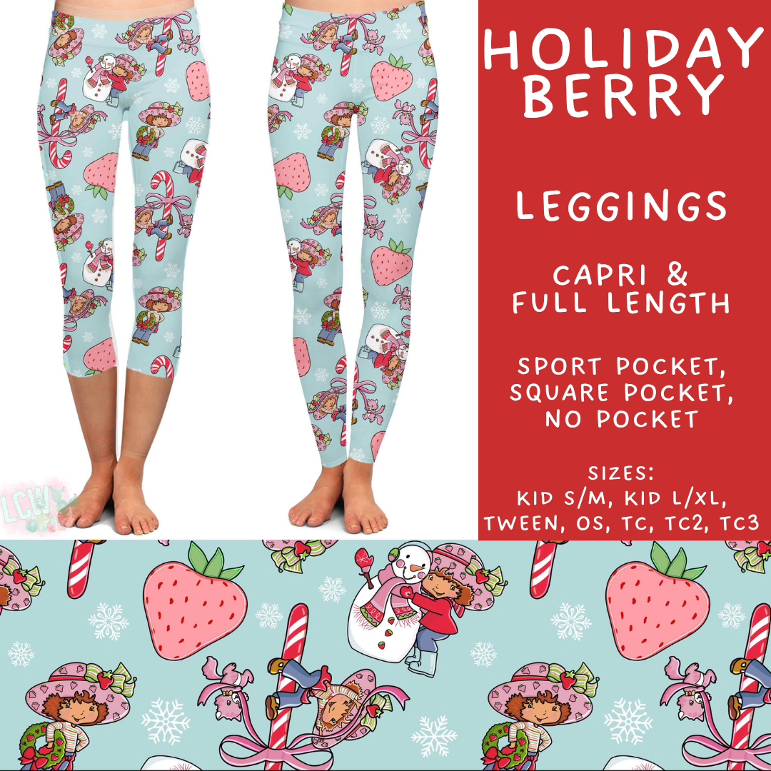 Batch #558 - Magical Character Christmas - Closes 7/20 - ETA mid/late Sept - Holiday Berry Full and Capri Length Leggings